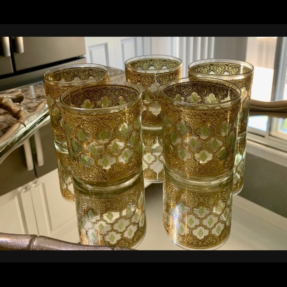 MCM Vintage Culver ‘Valencia’ Double Old Fashioned 22 Karat Gold Plated 5